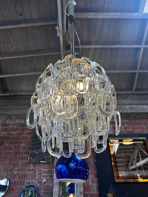 Mid Century Italian Murano Chandelier 1980s