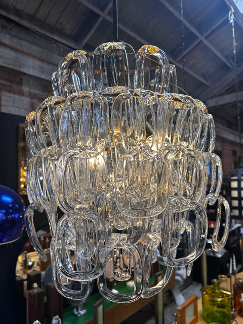 Mid Century Italian Murano Chandelier 1980s