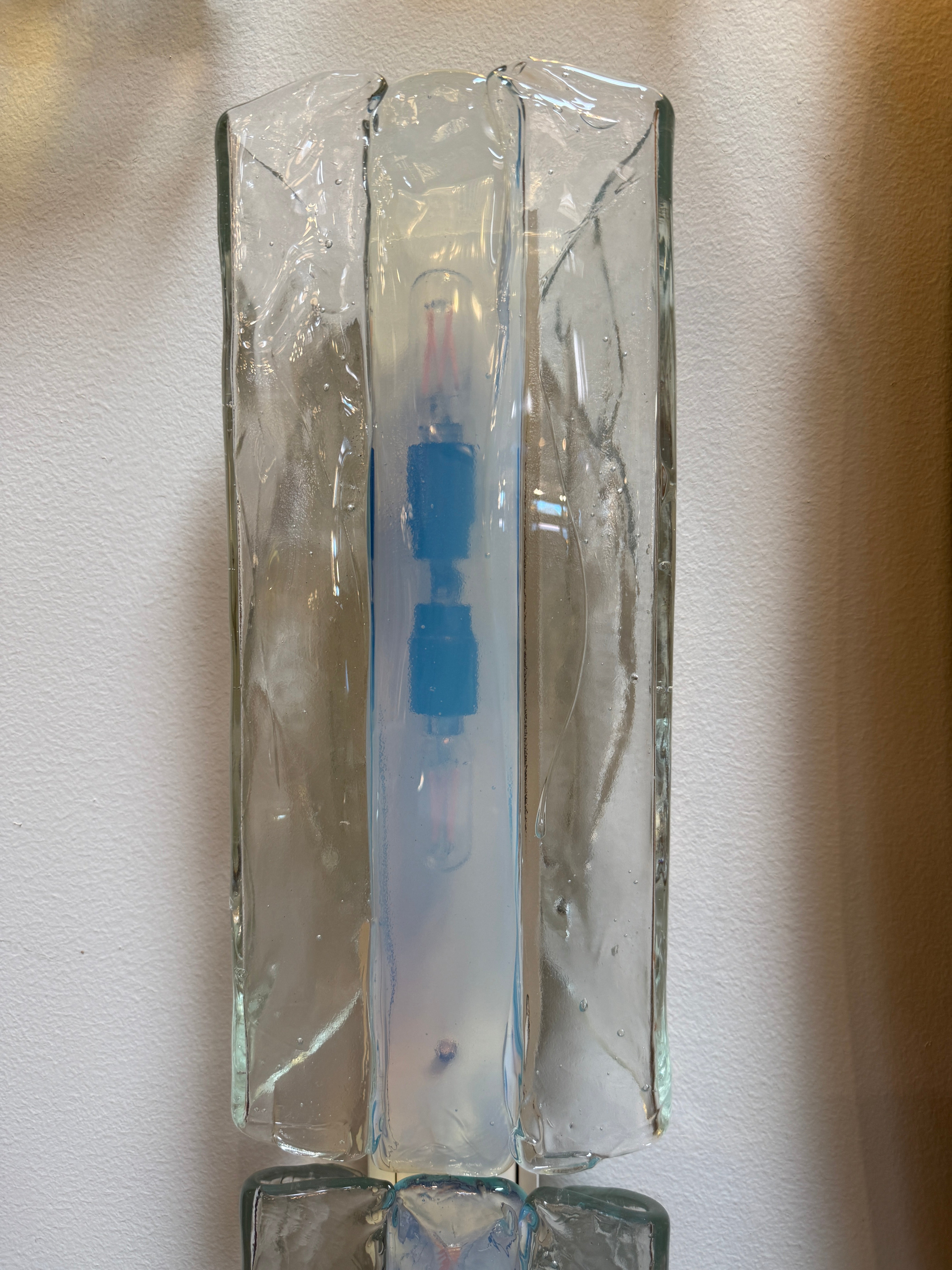 3 Tier 1970s Murano Glass Wall Sconces by Carlo Nason for AV Mazzega – Set of 2