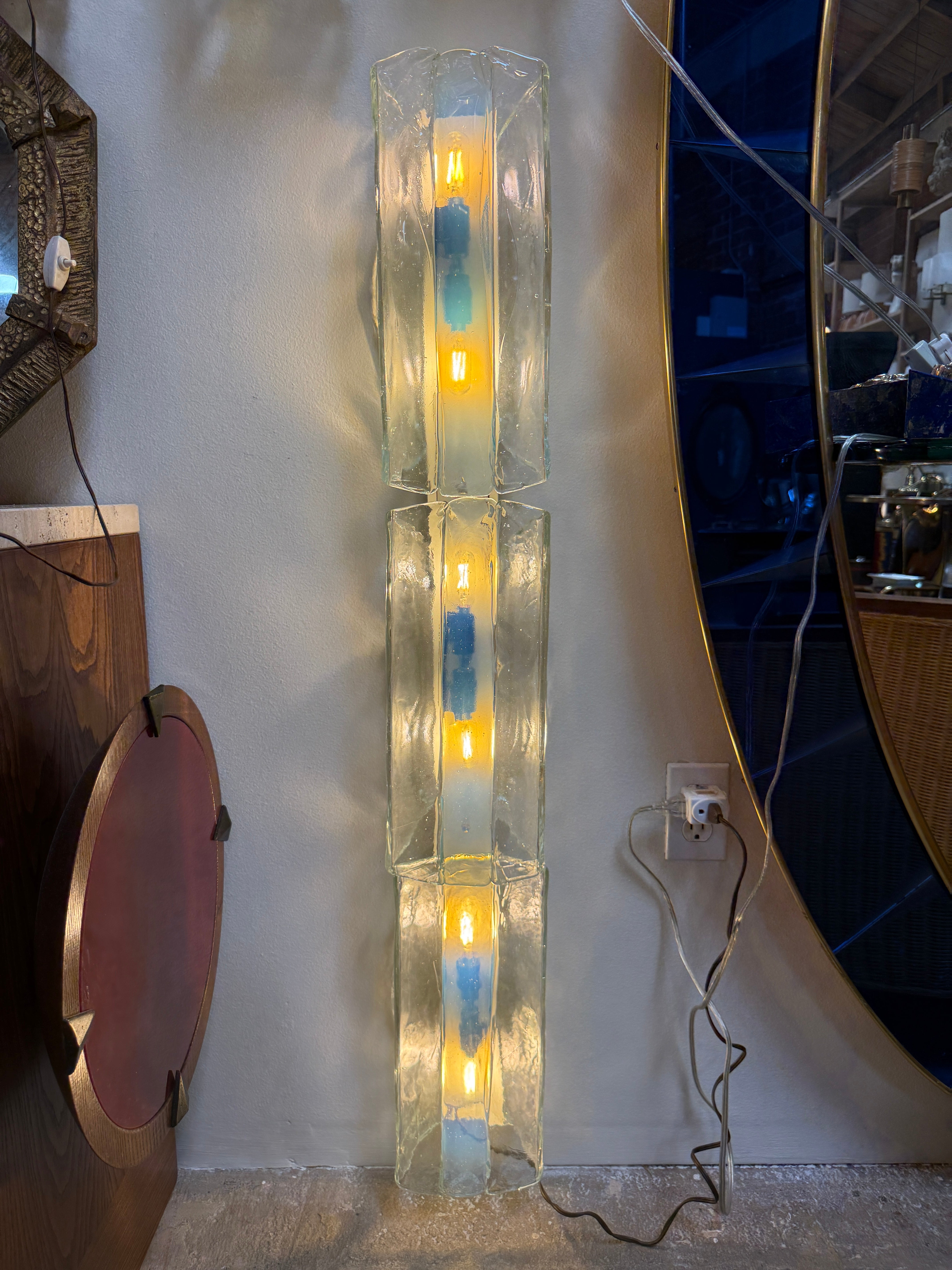 3 Tier 1970s Murano Glass Wall Sconces by Carlo Nason for AV Mazzega – Set of 2