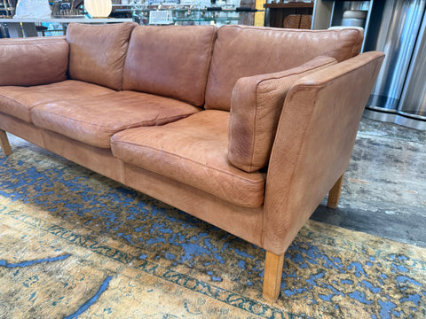 Three-Seat Leather Sofas in Original Leather, by Mogens Hansen