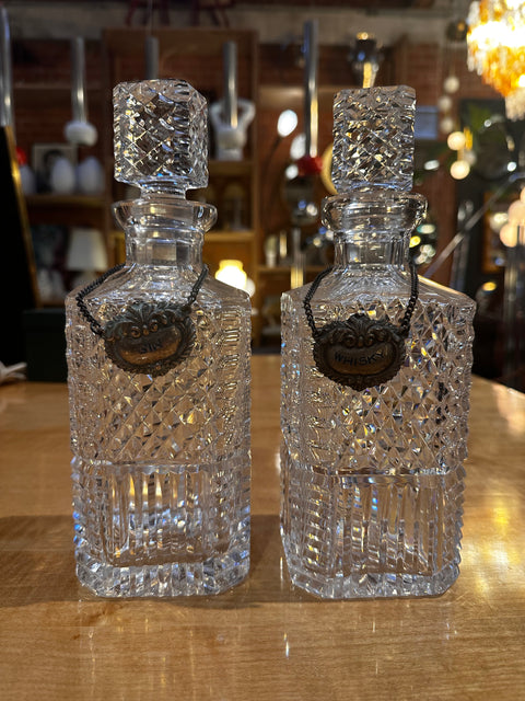 Pair of 2 Crystal Decanter 1960s