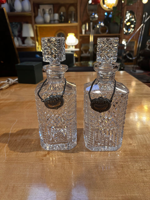Pair of 2 Crystal Decanter 1960s