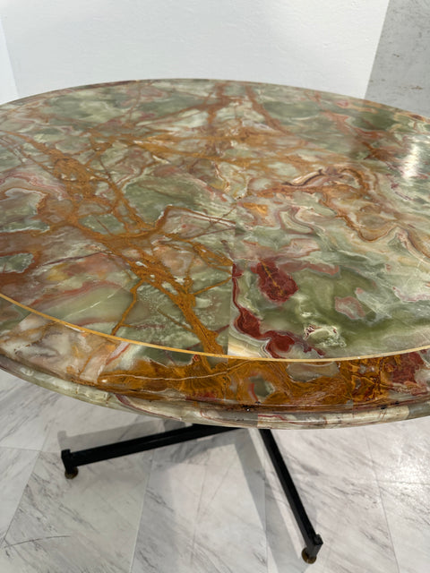 Mid Century Italian Round Table in Onyx Marble B y Ignazio Gardella 1950s