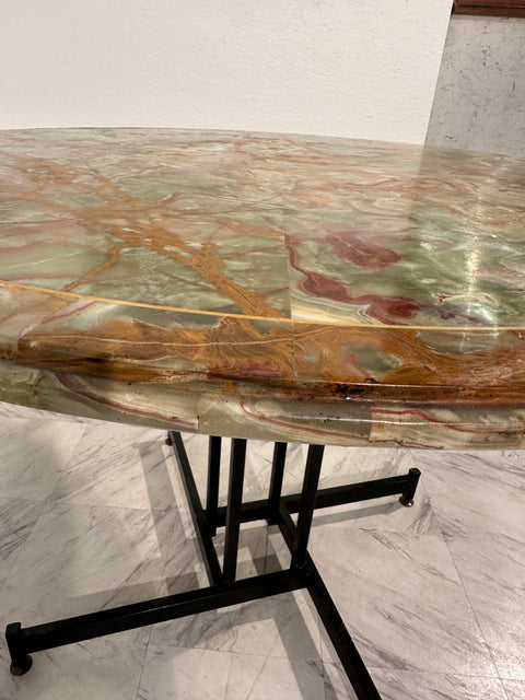 Mid Century Italian Round Table in Onyx Marble B y Ignazio Gardella 1950s