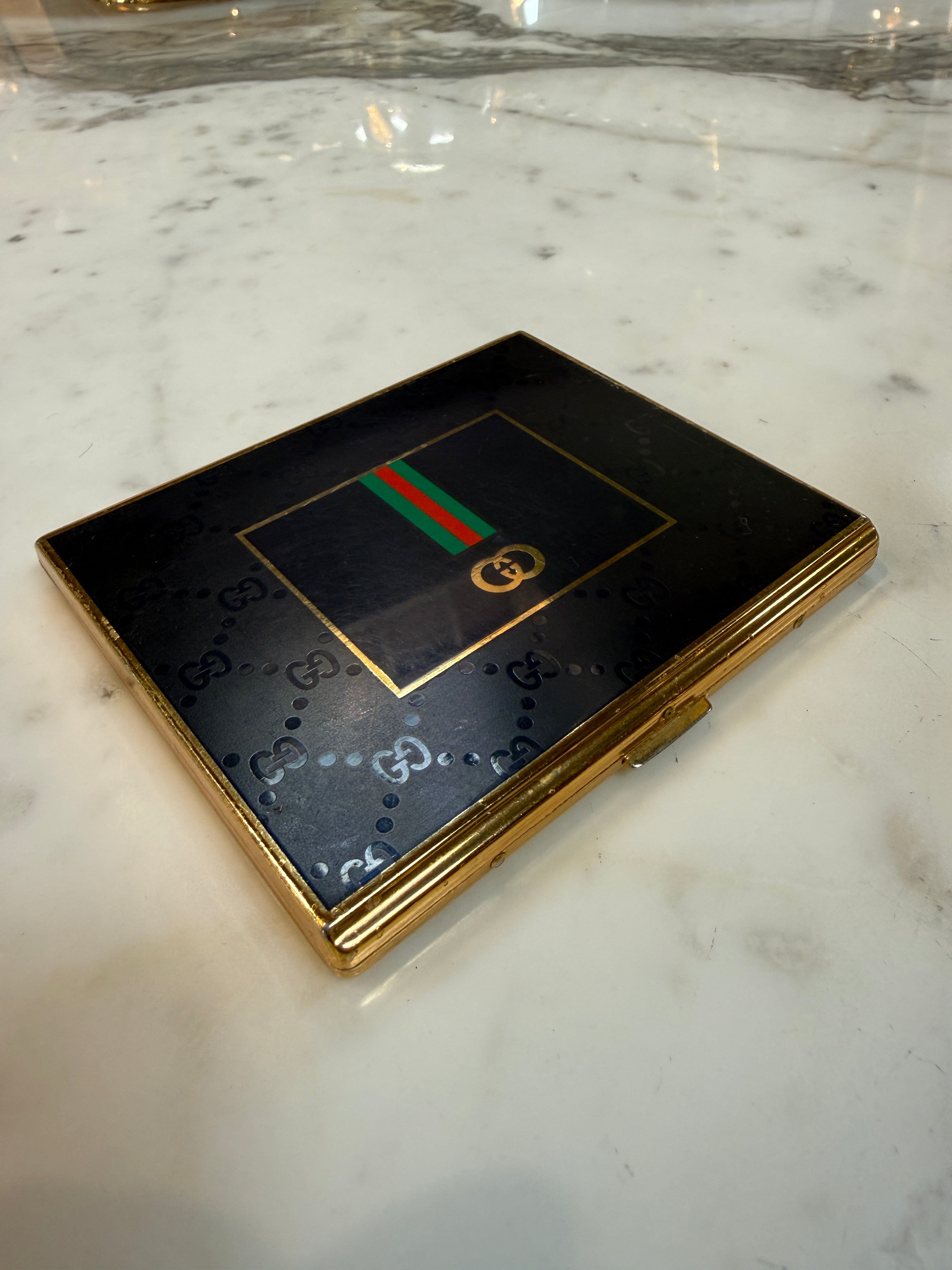 Vintage Gucci Blue Lacquer Cigarette Case, Italy, 1970s