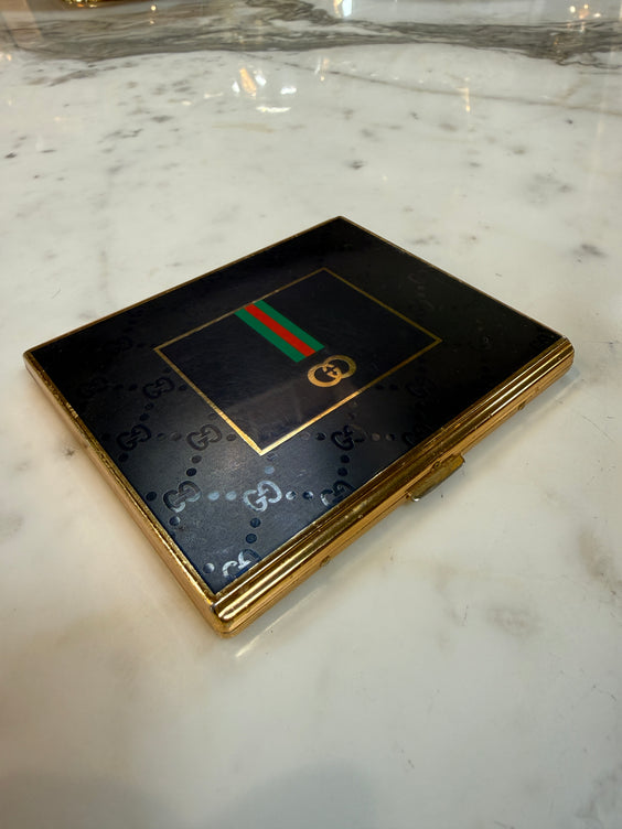 Vintage Gucci Blue Lacquer Cigarette Case, Italy, 1970s
