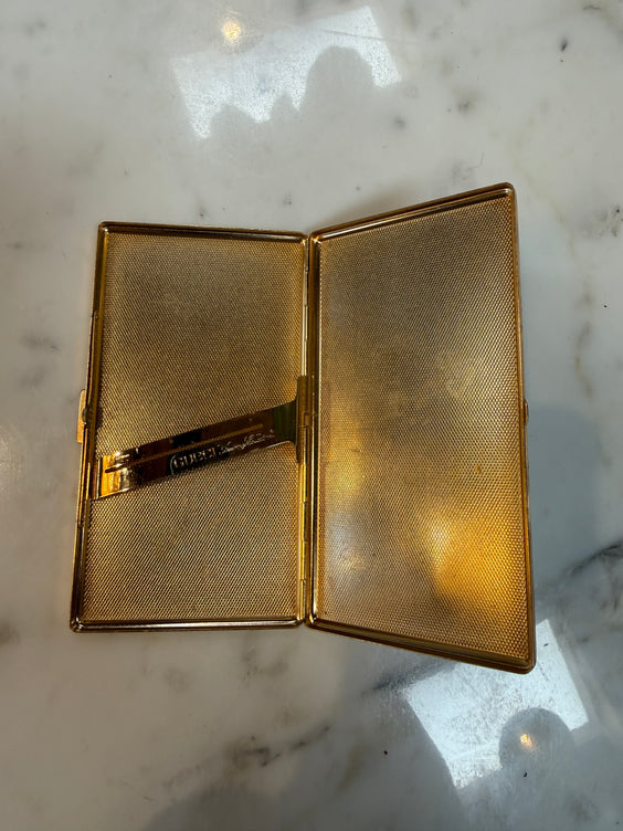 Brown Gucci Lacquer Cigarette Case with Web GG Stripe, Italy, 1970s