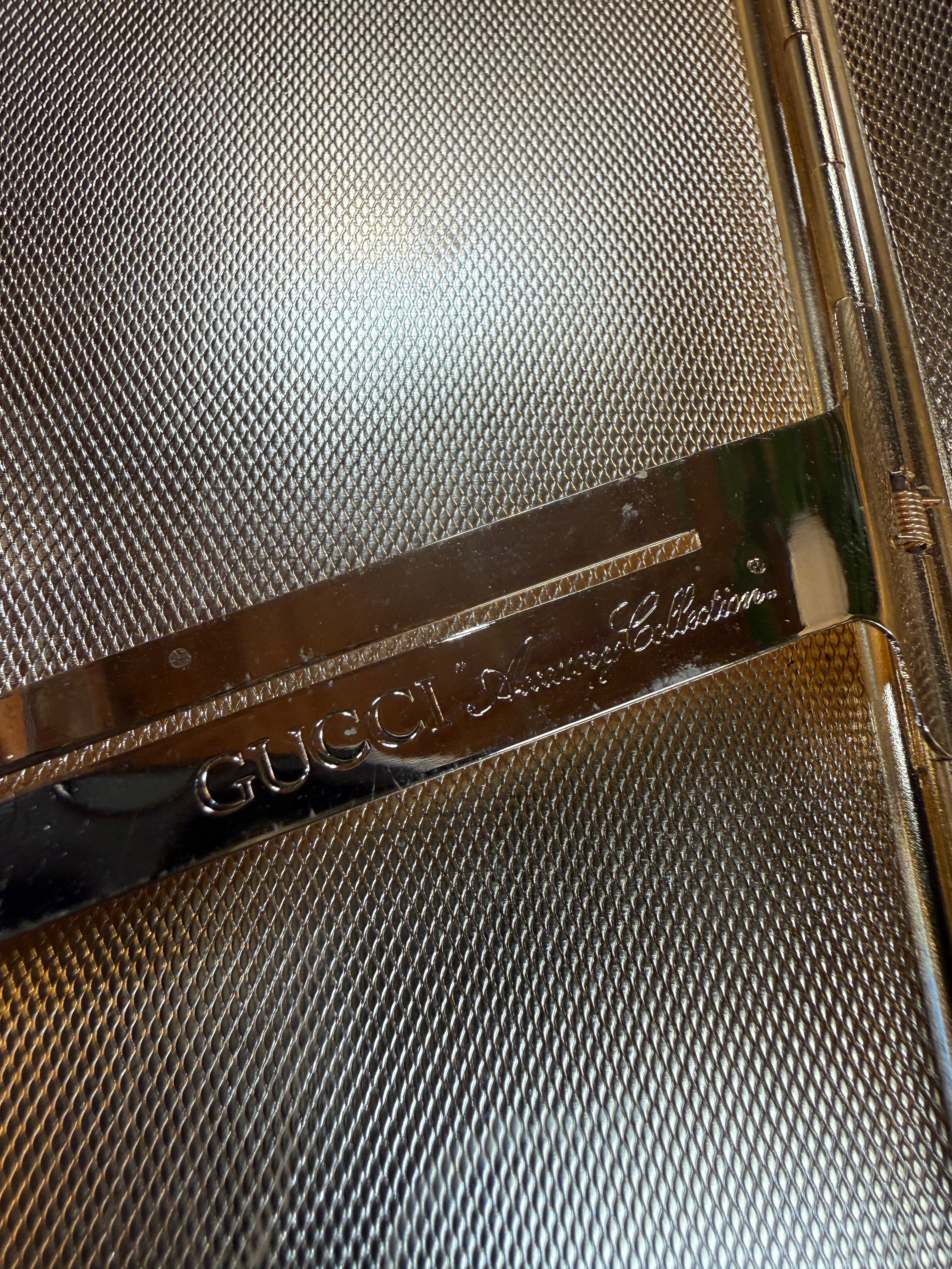 Brown Gucci Lacquer Cigarette Case with Web GG Stripe, Italy, 1970s