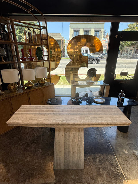Italian Travertine Console Table, 1970s