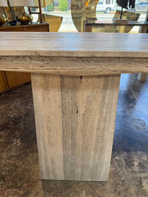 Italian Travertine Console Table, 1970s