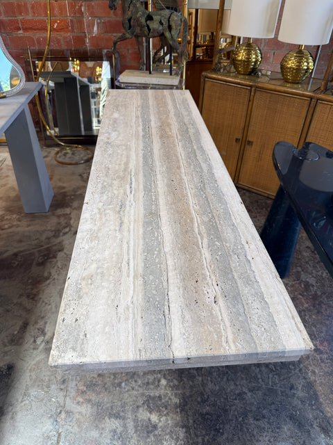Italian Travertine Console Table, 1970s