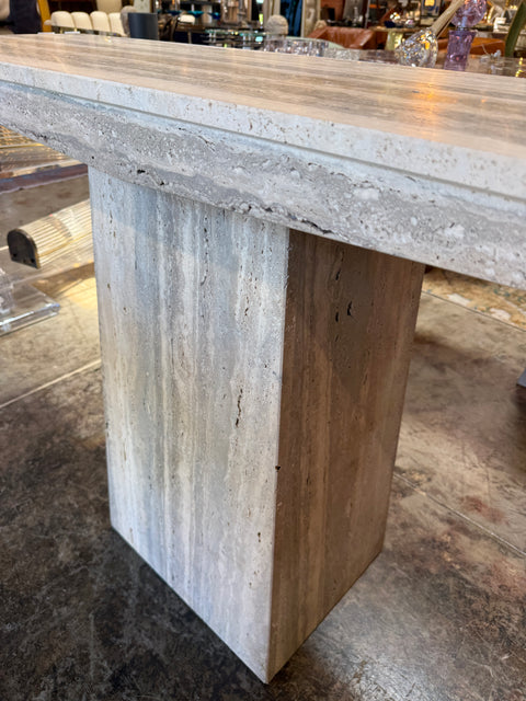 Italian Travertine Console Table, 1970s