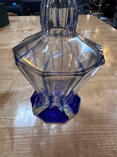 Vintage Italian Blue Crystal Decanter 1960s