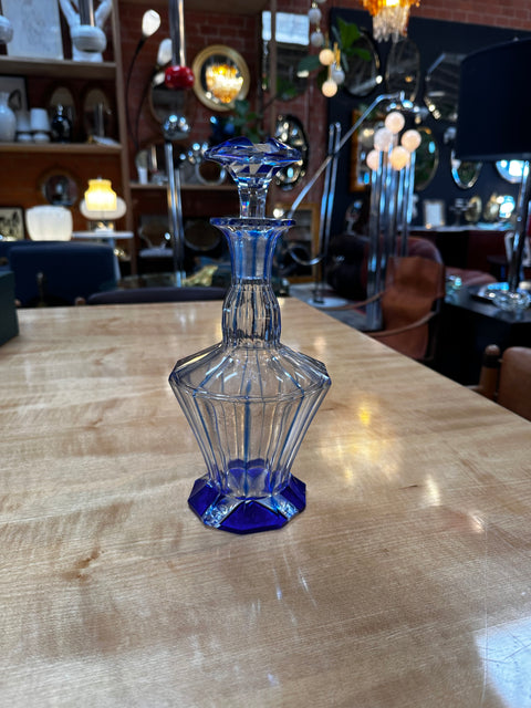 Vintage Italian Blue Crystal Decanter 1960s