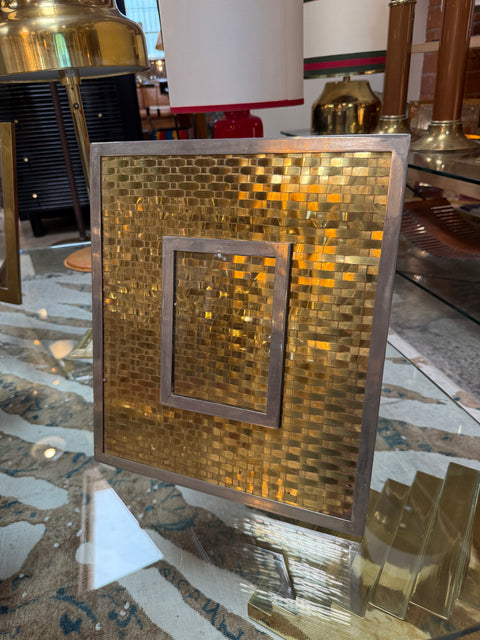 Italian Mid-Century Woven Brass Picture Frame, 1970s