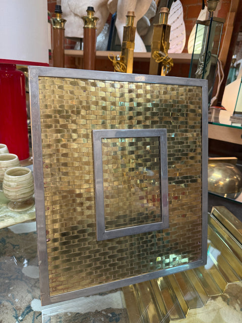 Italian Mid-Century Woven Brass Picture Frame, 1970s