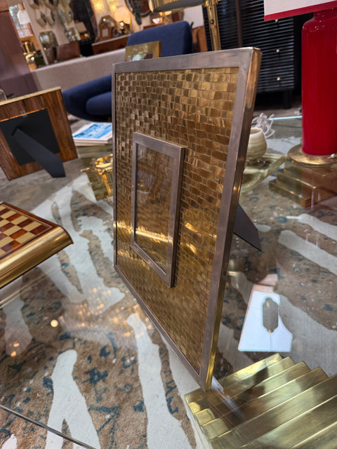 Italian Mid-Century Woven Brass Picture Frame, 1970s