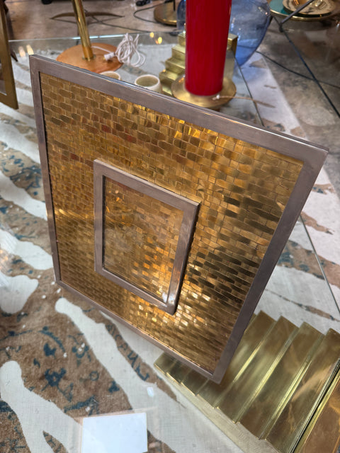 Italian Mid-Century Woven Brass Picture Frame, 1970s