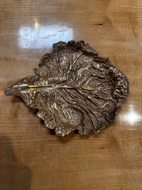 Vintage Decorative Italian Brass Casting Leaf 1960s