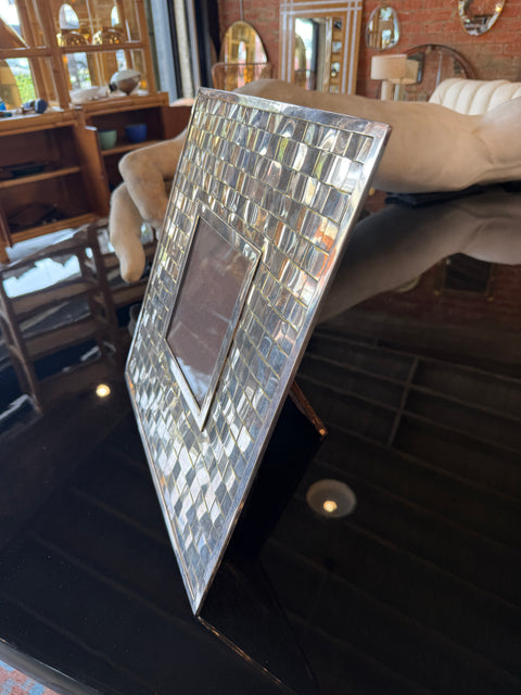 Vintage Italian Hand-Woven Silver Plate Picture Frame, 1970s