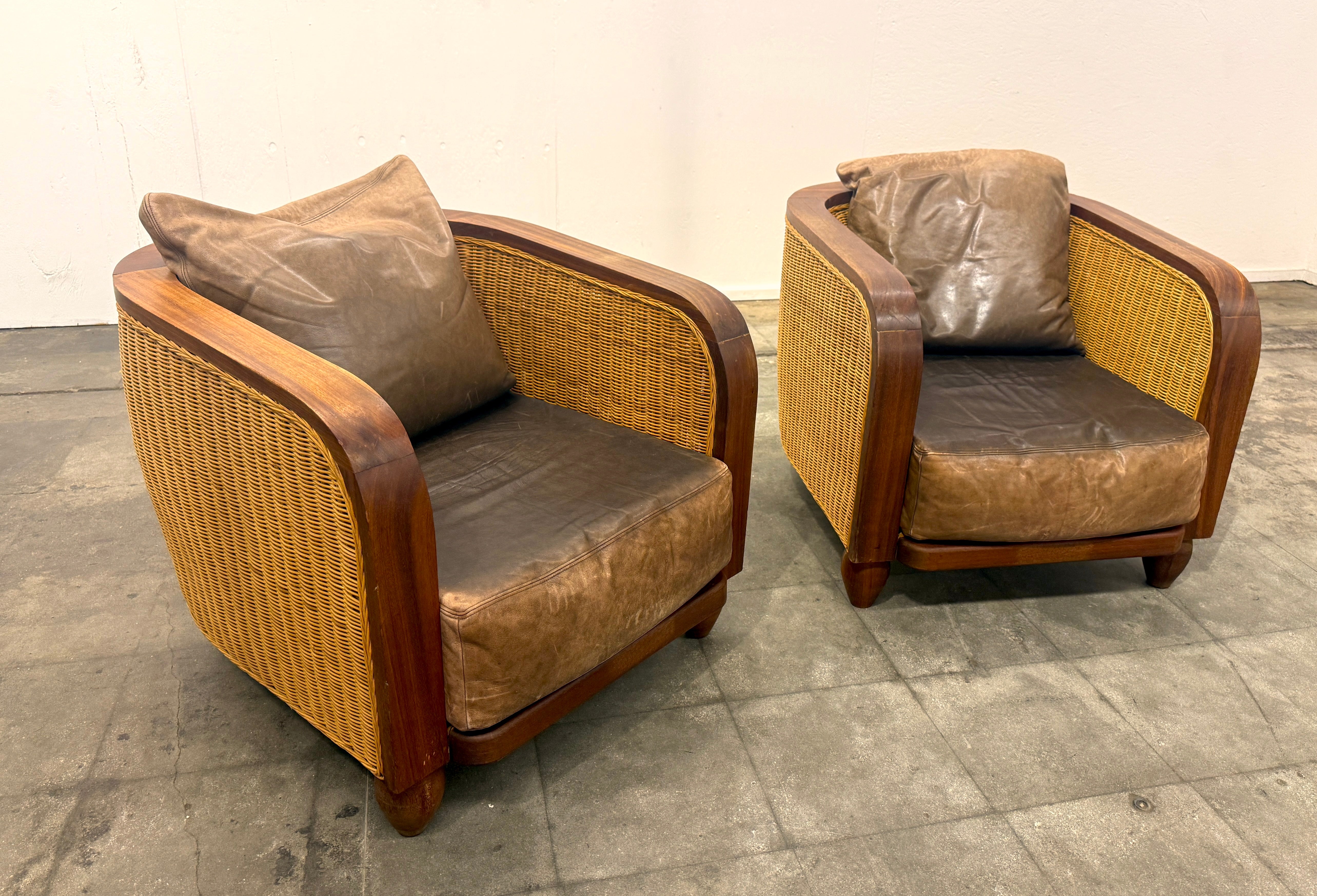 Pair of Art Deco Lounge Chairs, France 1920