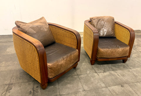 Pair of Art Deco Lounge Chairs, France 1920