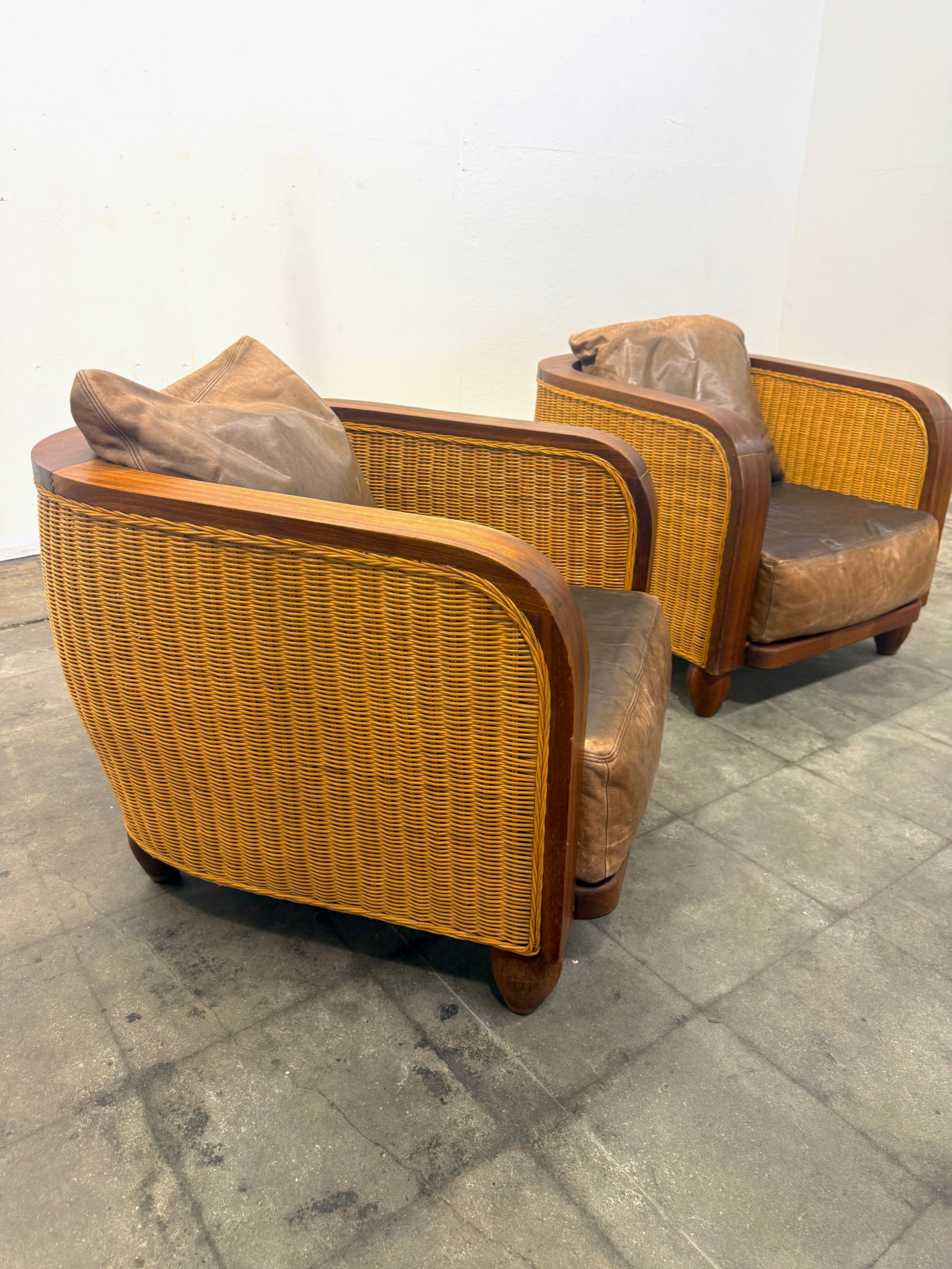 Pair of Art Deco Lounge Chairs, France 1920