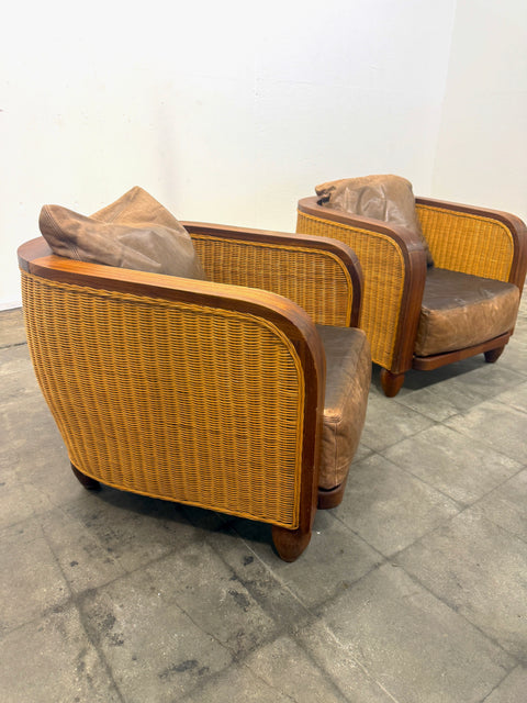 Pair of Art Deco Lounge Chairs, France 1920