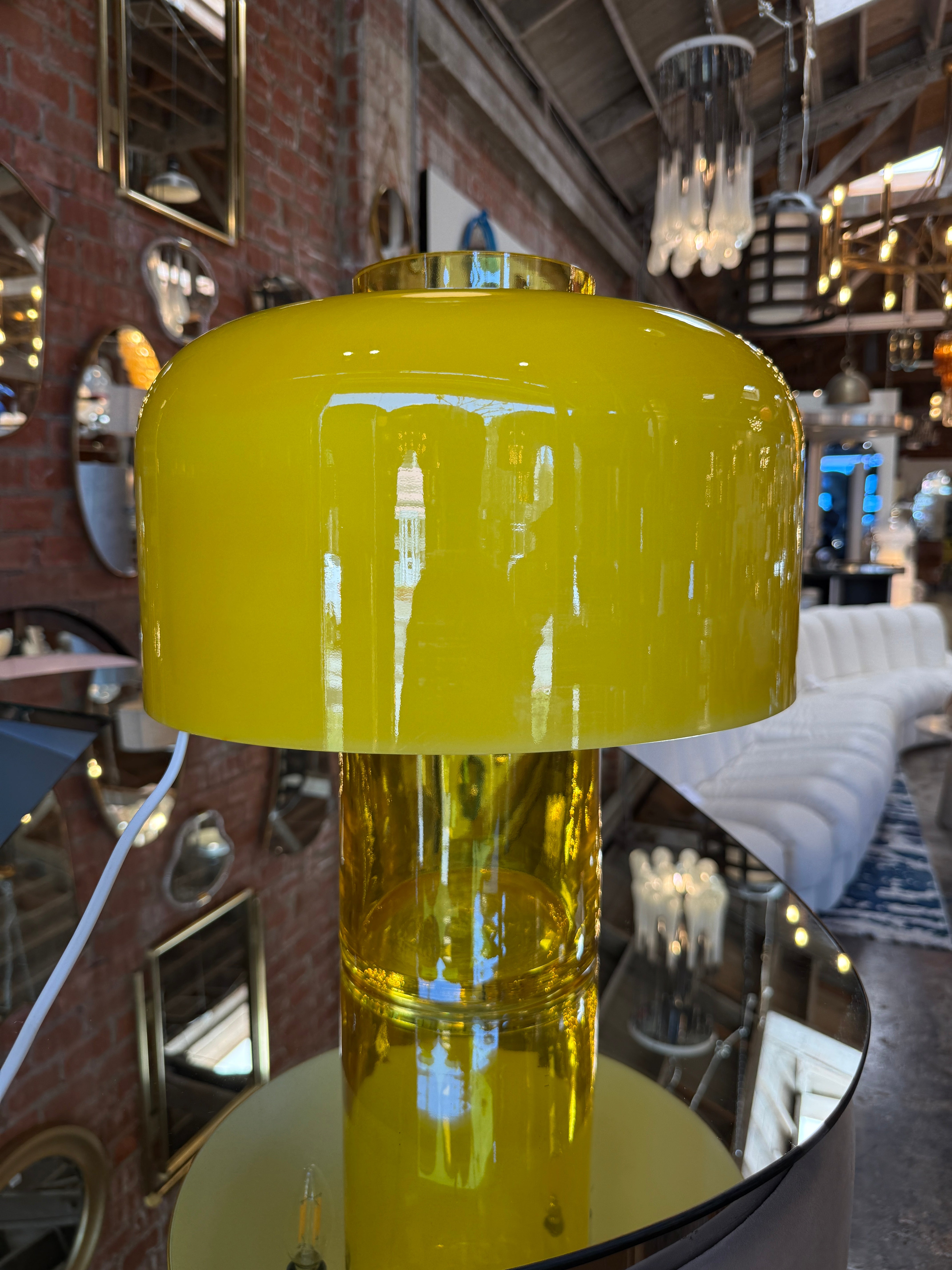 LT226 Murano Glass Table Lamp by Carlo Nason for Mazzega in Yellow