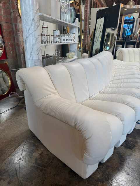 De Sede DS 600 "Snake" Sectional Sofa in white leather.