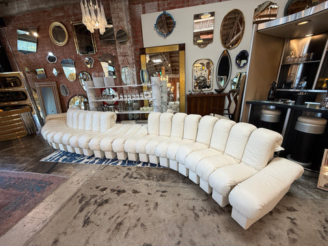 De Sede DS 600 "Snake" Sectional Sofa in white leather.