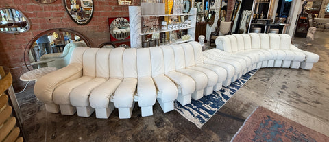 De Sede DS 600 "Snake" Sectional Sofa in white leather.