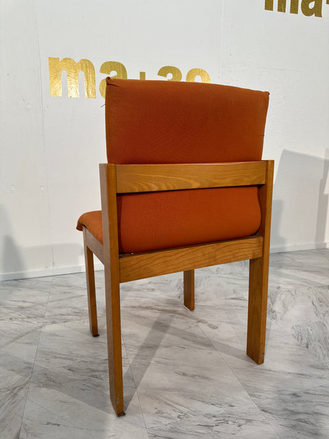 Set of 4 Unique Wood Dining Chairs By F.lli Saporiti 1960s