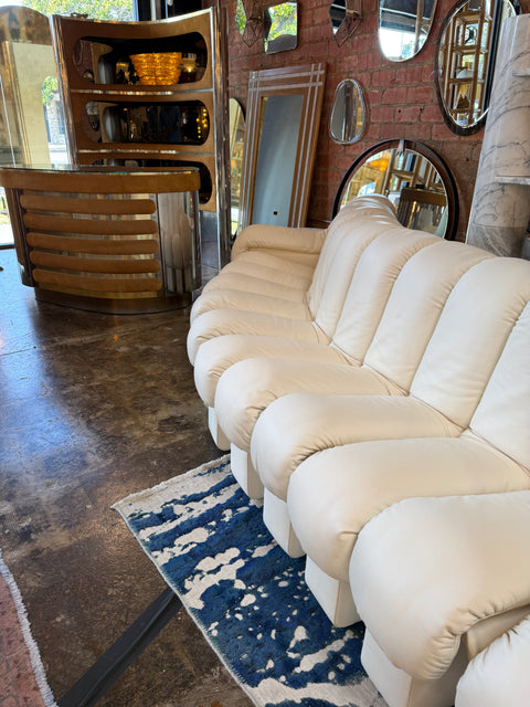 De Sede DS 600 "Snake" Sectional Sofa in white leather.