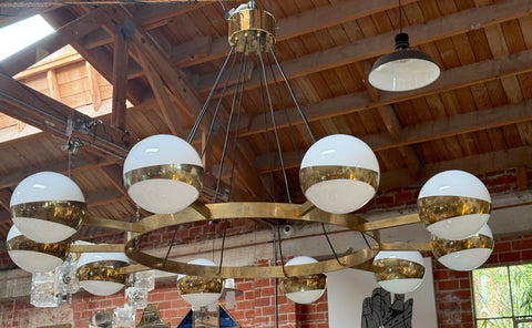 Italian Chandelier by Stilnovo, 10 lights