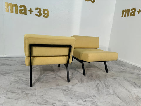 Set of 2 Panchetto Lounge Chairs Designed by Rito Valla for IPE Bologna 1960s