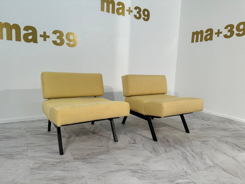 Set of 2 Panchetto Lounge Chairs Designed by Rito Valla for IPE Bologna 1960s