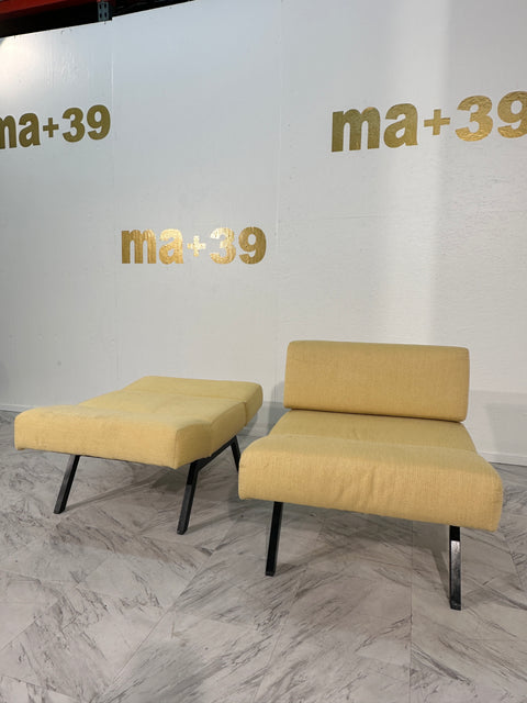 Set of 2 Panchetto Lounge Chairs Designed by Rito Valla for IPE Bologna 1960s