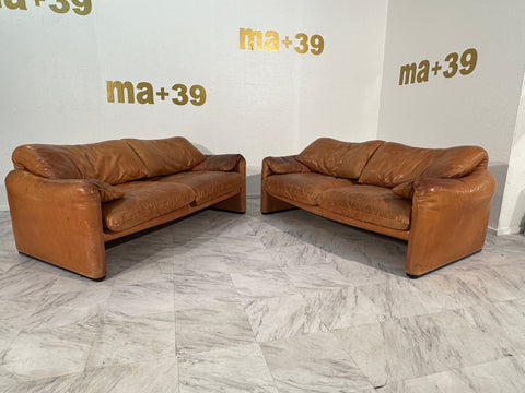 Vico Magistretti Maralunga Leather Sofa by Cassina 1975