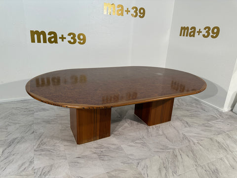 Tobia & Afra Scarpa Large Africa Wooden Conference Table by Maxalto 1970s Italy