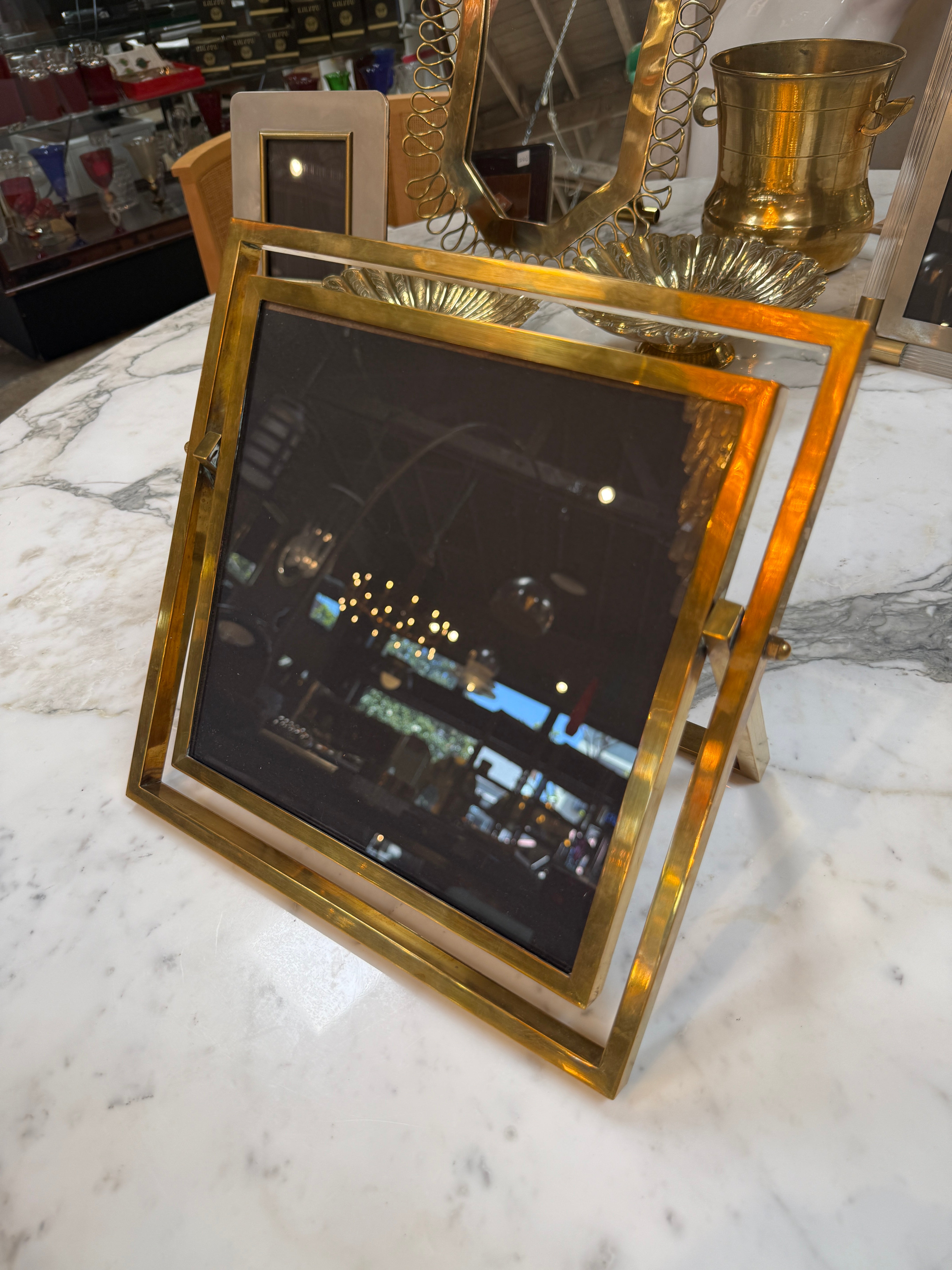 Vintage Italian Adjustable Brass Picture Frame
