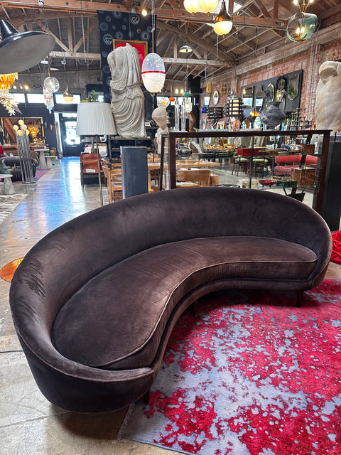 Mid Century Italian Curved Sofa In Style of Federico Munari 1960s