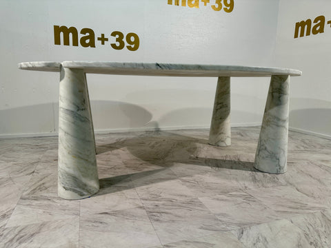 Angelo Mangiarotti for Skipper White Carrara Marble "Eros" Dining Table 1970