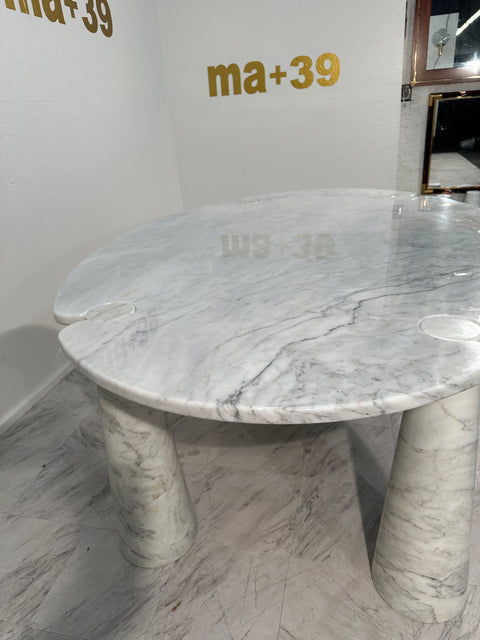 Angelo Mangiarotti for Skipper White Carrara Marble "Eros" Dining Table 1970