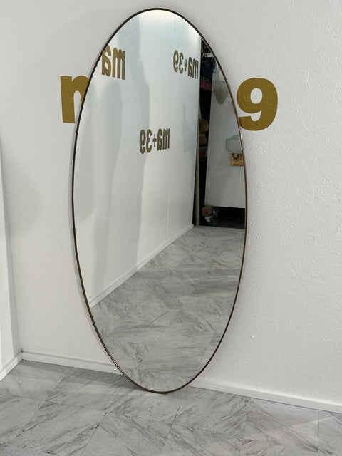 Vintage Italian Oval Wall Mirror 1960s