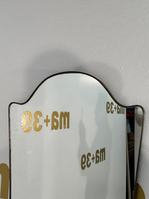 Vintage Italian Shield Wall Mirror 1970s