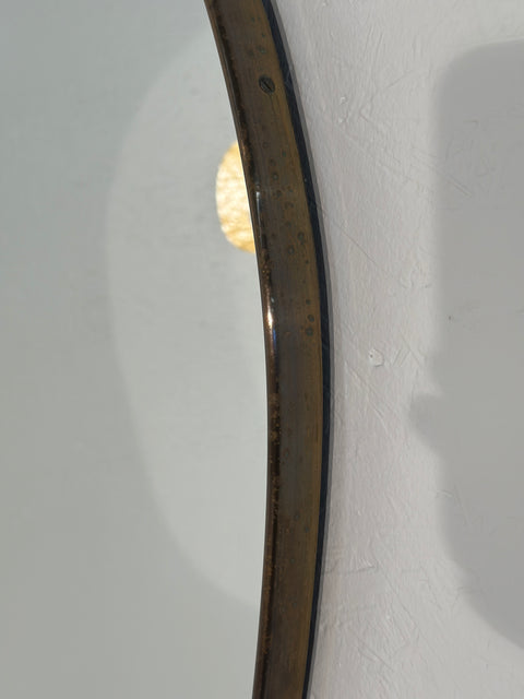 Vintage Italian Semi Oval Wall Mirror 1970s