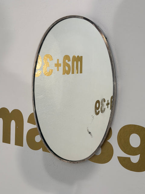 Mid Century Italian Oval Brass Mirror 1960s