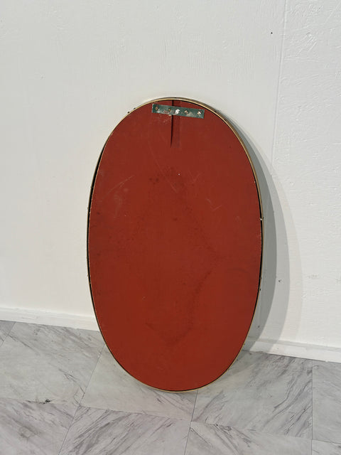 Vintage Oval Italian Wall Mirror 1960s